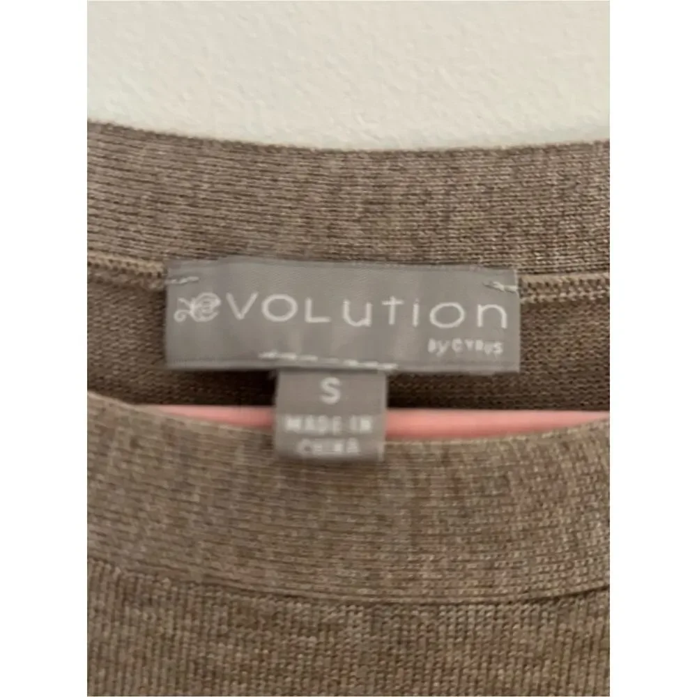 EVOLUTION by Cyrus Tunic Sweater Light Brown Long Sleeve Women’s S